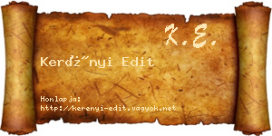 Kerényi Edit névjegykártya
